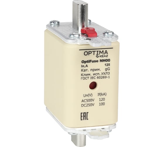 Изображение товара Вставка плавкая КЭАЗ OptiFuse NH00-25-gG-УХЛ3 3шт 374929