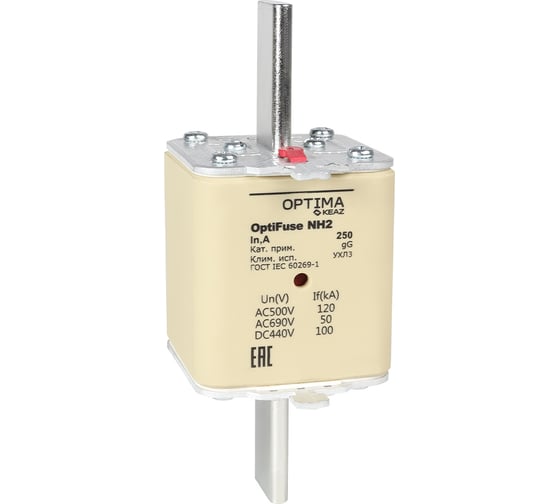 Изображение товара Вставка плавкая КЭАЗ OptiFuse NH2-250-gG-УХЛ3 374953