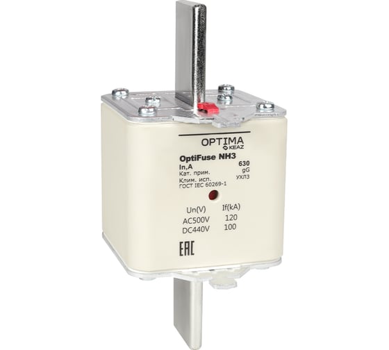 Изображение товара Вставка плавкая КЭАЗ OptiFuse NH3-630-gG-УХЛ3 374960