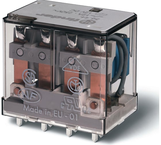 Изображение товара Миниатюрное силовое реле Finder для печат монт., 4 CO конт. 12а, 230в Ac, 564482300000