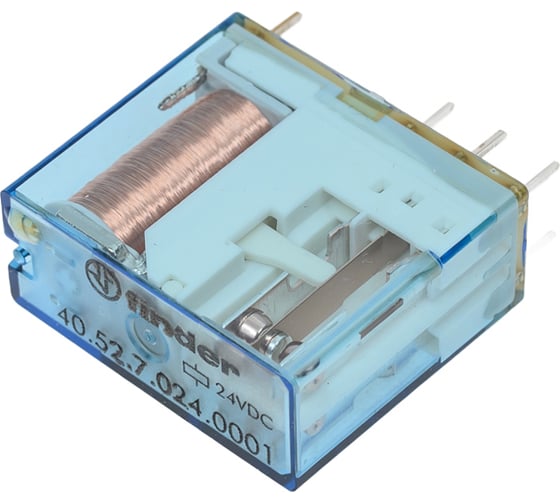 Изображение товара Миниатюрное реле Finder 2 CO конт. 8а, = 24в чувст. пост. тока, - гермет, 405270240001