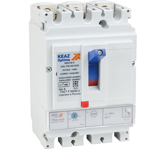 Изображение товара Выключатель автоматический КЭАЗ OptiMat D250N-TM032-УХЛ3 291425