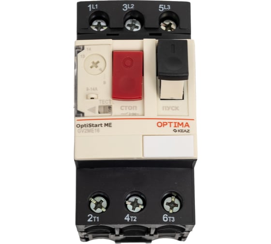 Изображение товара Выключатель автоматический КЭАЗ OptiStart ME GV2ME16 с уставкой расцепителя 9,0-14,0A 354816