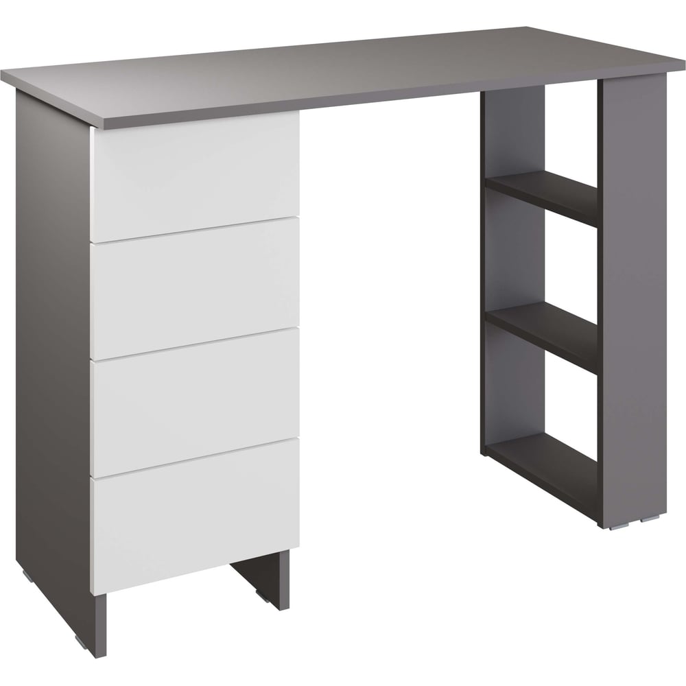 Изображение товара Письменный стол Атмосфера 4Я ЛАЙТ серого цвета с тумбой и ящиками