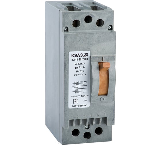 Изображение товара Выключатель автоматический КЭАЗ ВА13-29-2311-2А-12Iн-690AC-У3- 107804