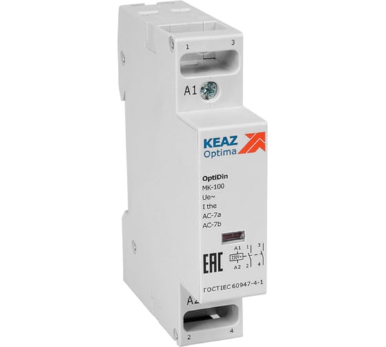Изображение товара Контактор модульный КЭАЗ OptiDin MK-100-2011-110AC 321132