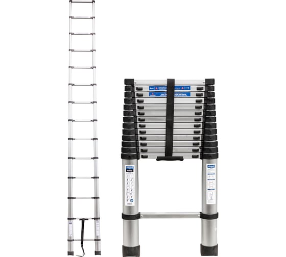 Изображение товара Лестница телескопическая алюм. бытовая 4.1м (14ступ.) Scheppach Sch-UP410(65700)