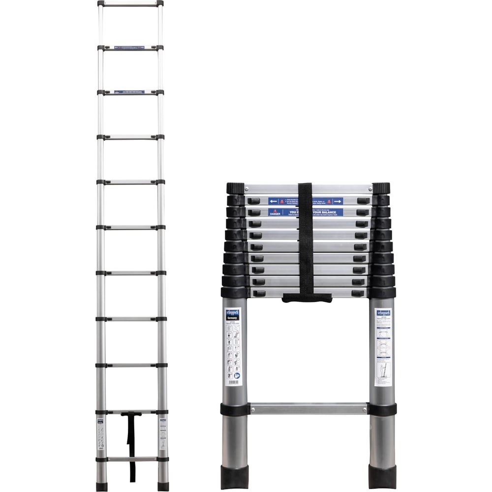 Изображение товара Телескопическая алюминиевая лестница Scheppach Sch-UP320 3.2м 11 ступеней