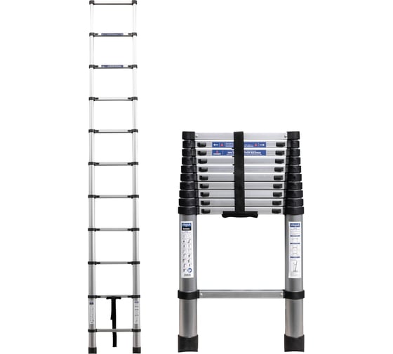 Изображение товара Лестница телескопическая алюм. бытовая 3.2м (11 ступ.) Scheppach Sch-UP320(65697)