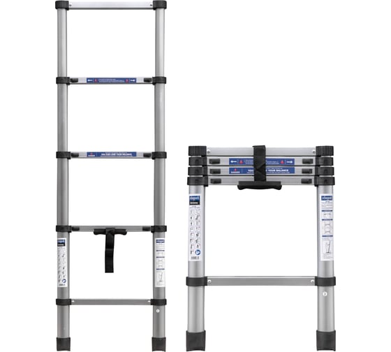 Изображение товара Лестница телескопическая алюм. бытовая 1.4м (5 ступ.) Scheppach Sch-UP140(65693)