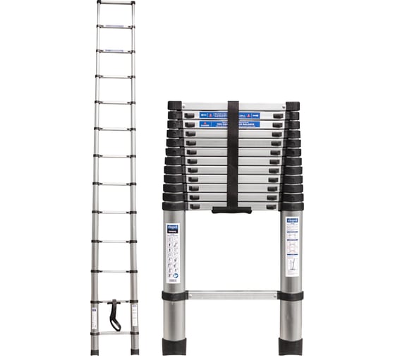 Изображение товара Лестница телескопическая алюм. бытовая 3.8м (13 ступ.) Scheppach Sch-UP380(65699)