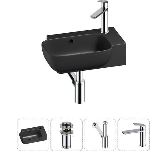 Изображение товара Комплект 4 в 1 Lavinia Boho Bathroom Sink накладная/подвесная раковина 40x24 см состоит 20216379R