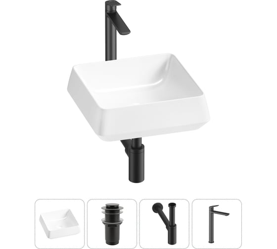 Изображение товара Комплект 4 в 1 Lavinia Boho Bathroom Sink накладная раковина 38x38 см состоит из 3331110 20215421R