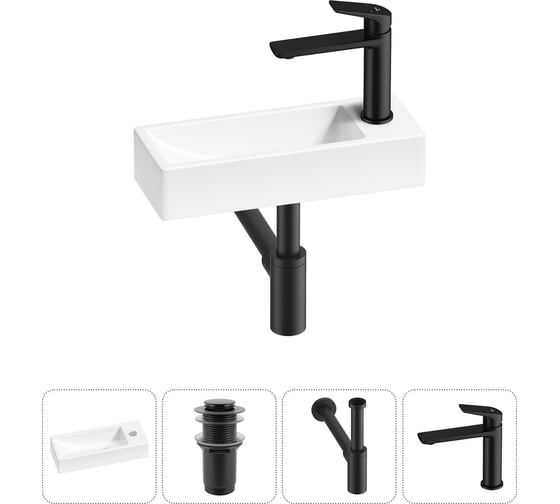 Изображение товара Комплект 4 в 1 Lavinia Boho Bathroom Sink накладная/подвесная раковина 38x14 см состоит 20215946R