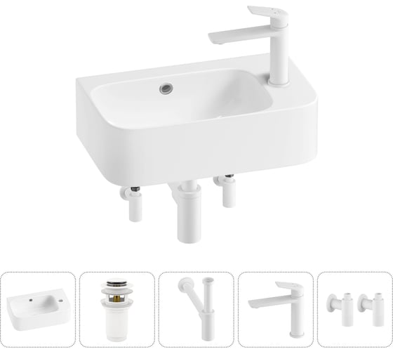 Изображение товара Комплект 5 в 1 Lavinia Boho Bathroom Sink накладная/подвесная раковина 45x27 см состоит 20216512R