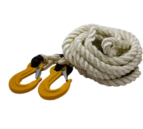 Изображение товара Трос буксировочный Надежный 6,5 т 6 м рывковый из полиамид.каната в чехле, крюк-крюк сумка Premium nр42661