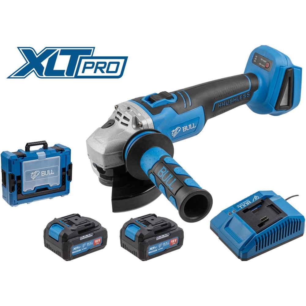 Изображение товара Аккумуляторная углошлифмашина BULL CSG 1812 R Xcase 125 мм бесщеточная мощная