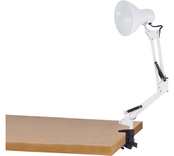 Изображение товара Настольная лампа-светильник SONNEN TL-006, струбцина, 40 Вт, Е27, белый, высота 50 см 237649