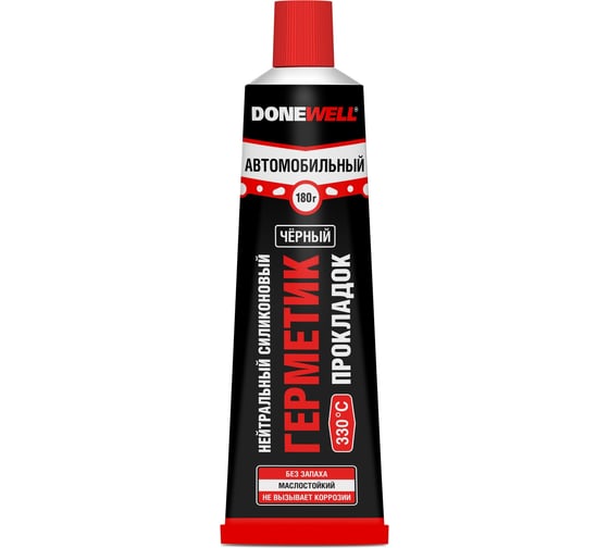 Изображение товара Автомобильный нейтральный высокотемпературный герметик DONEWELL силиконовый, 118 мл, черный DGT-212