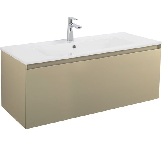Изображение товара База под раковину подвесная с одным выкатным ящиком Art&Max LATINA Cеро-бежевый матовый AM-Latina-1000-1C-SO-BGM