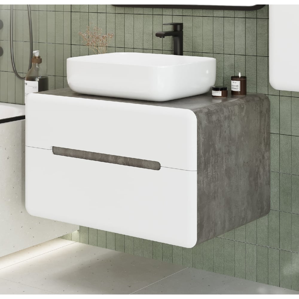 Изображение товара База подвесная Art&Max GENOVA с двумя выкатными ящиками 800 мм бетон бромо