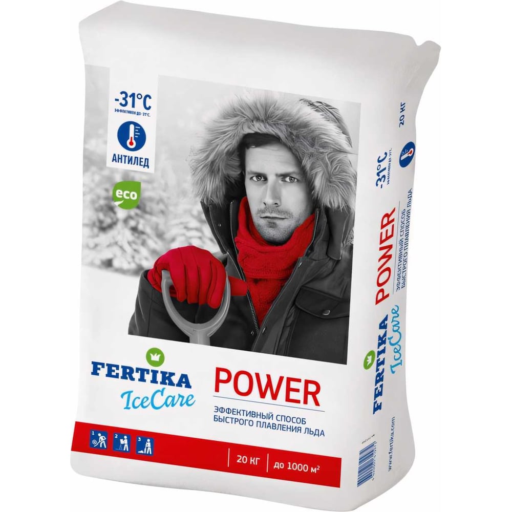 Изображение товара Антиледный реагент Fertika IceCare Power 20 кг для зимнего сезона
