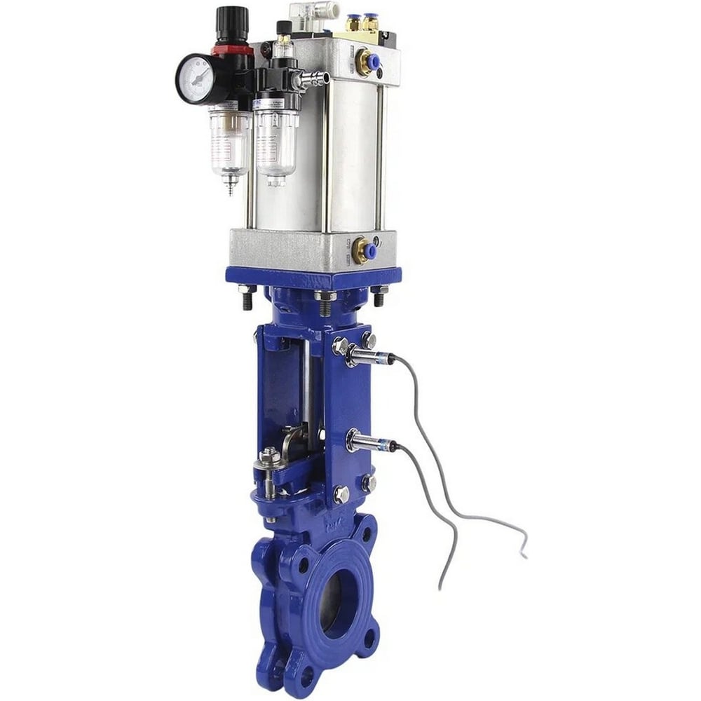 Изображение товара Задвижка шиберная DN.ru WCB-SS304-1W-DA Ду150 пневмопривод