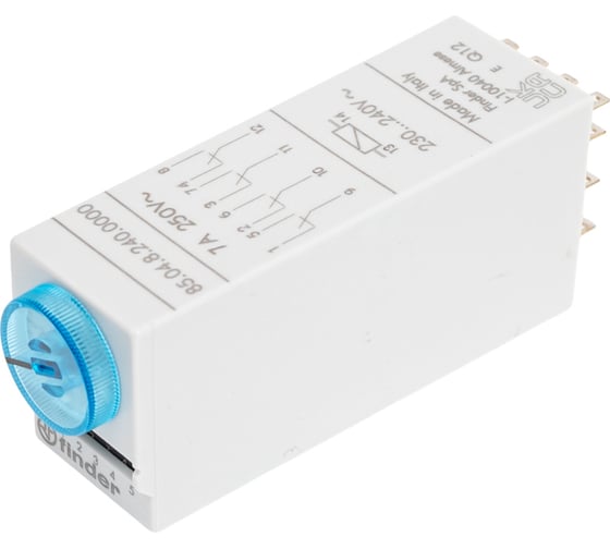 Изображение товара Миниатюрное съемное реле времени Finder функц: Ai, Di, gi, sW, 4 CO конт. 7а, 240в, 850482400000