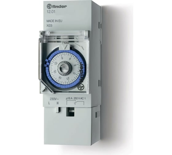 Изображение товара Механическое суточное реле времени Finder 1 перекидной контакт 16А, 230В AC, 120182300000