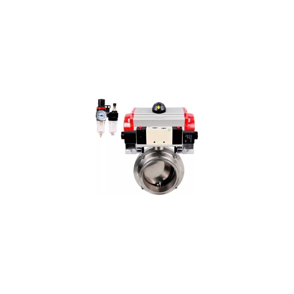 Изображение товара Затвор DN.ru clamp 304-304-Sil-2W-C-H из нержавеющей стали пневмопривод Ду20