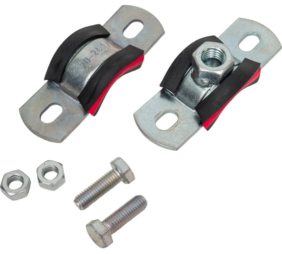 Изображение товара Трубный хомут высокой нагрузки с уплотнителем СВК гайка М12, 1/2", 20-24 мм Н0000008710