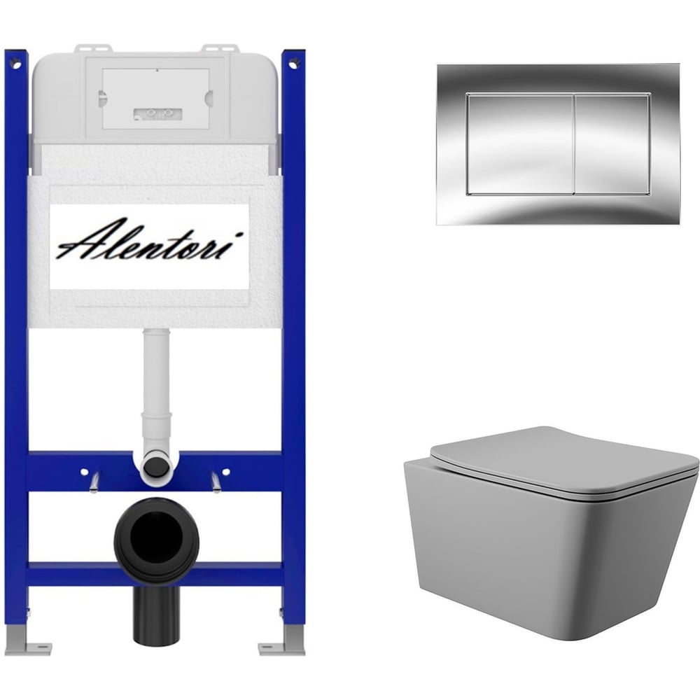 Изображение товара Комплект Инсталляция для унитаза Aqueduto AL.SIS33TAL с микролифтом и современным дизайном