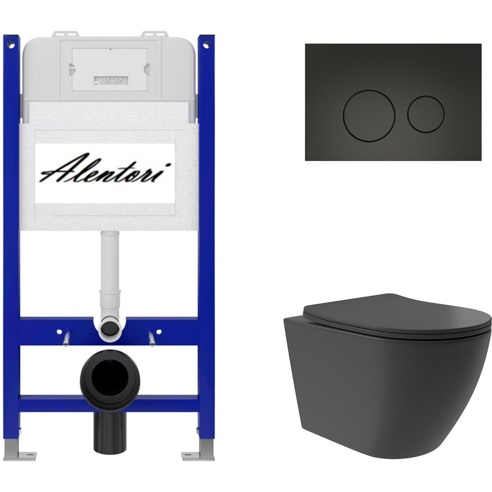 Изображение товара Инсталляция для унитаза Aqueduto AL.SIS33TAL.CHI103BMOV0240 черная современная безободковая