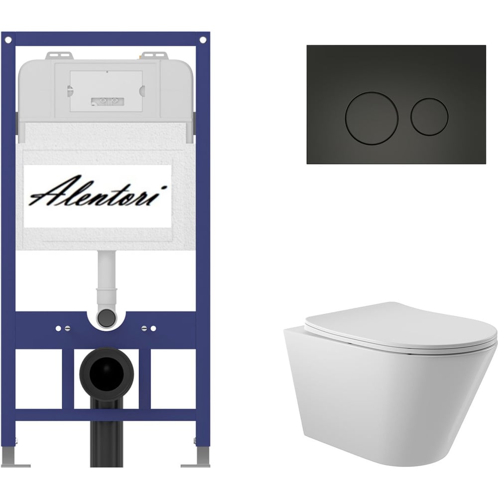 Изображение товара Комплект инсталляции для унитаза Aqueduto AL.SIS11TAL.CHI103BMC0110 стиль современный монтажная выс