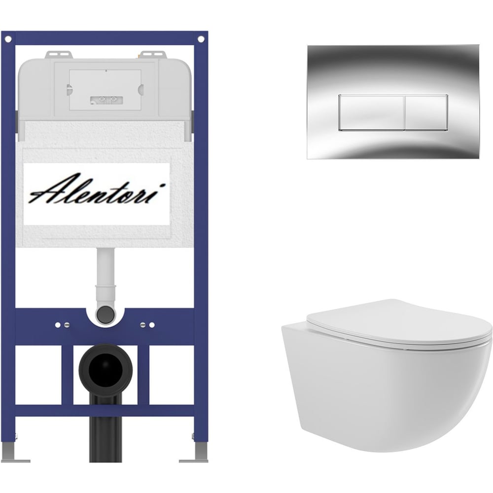 Изображение товара Инсталляция ALENTORI для подвесного унитаза SISTEMA 52 AL.SIS11T с клавишей смыва