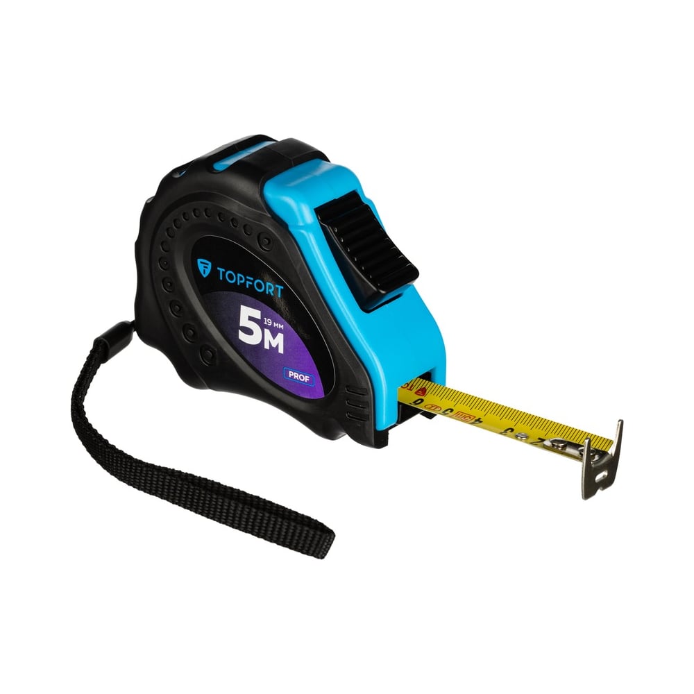 Изображение товара Рулетка TOPFORT 5мх19 мм с автостопом профи надежная профессиональная рулетка