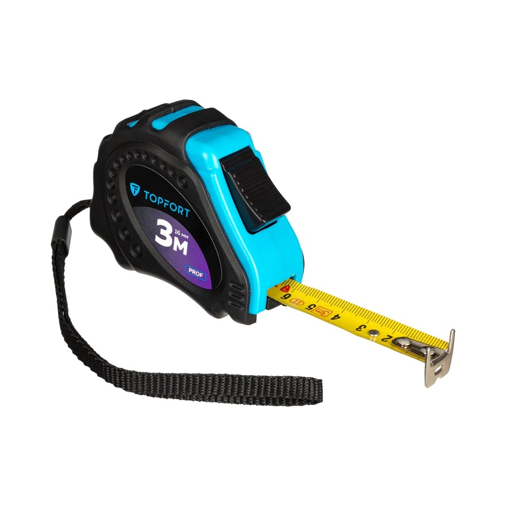 Изображение товара Профессиональная рулетка TOPFORT 3м х 16мм с автостопом и клипсой для ремня