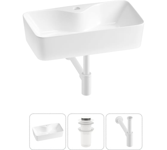 Изображение товара Комплект 3 в 1 Wellsee Lavinia Boho Bathroom Sink накладная раковина 54x30 см 3331110 20215278R