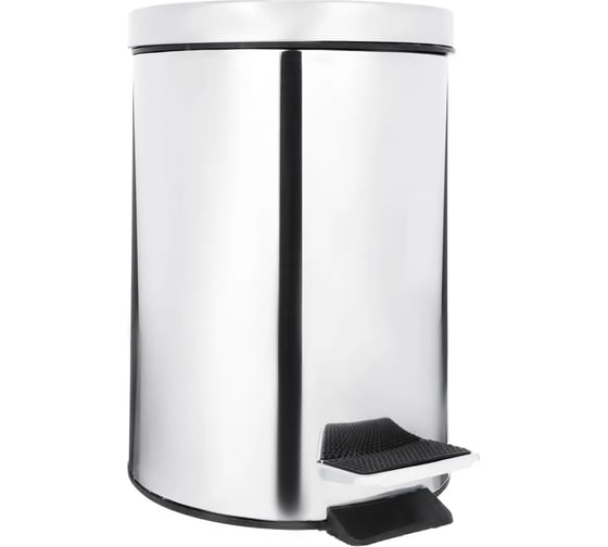 Изображение товара Ведро для ванной комнаты SonWelle с педалью, 5 л, хром, металл 555-009