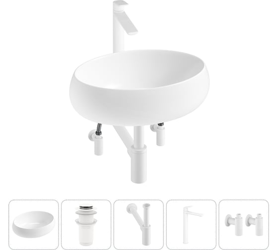 Изображение товара Комплект 5 в 1 Wellsee Lavinia Boho Bathroom Sink накладная раковина 50x36 см 3331108 20215078R