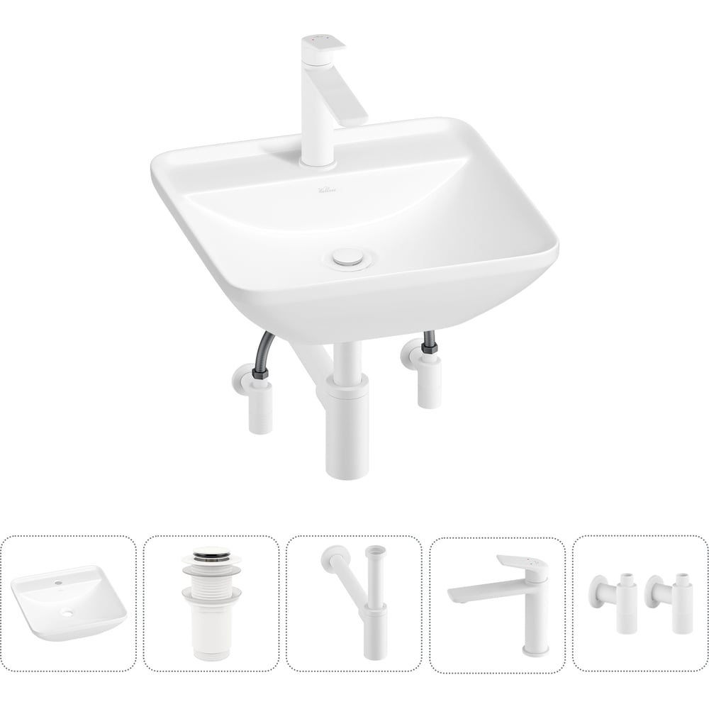 Изображение товара Набор Wellsee 5 в 1 Cute Twin S накладная раковина 43x43 см