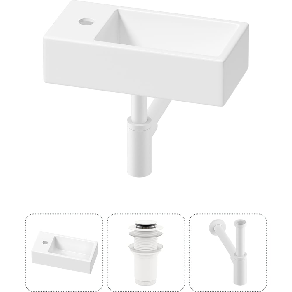 Изображение товара Комплект 3 в 1 Wellsee Lavinia Boho раковина накладная 40x20 см белая