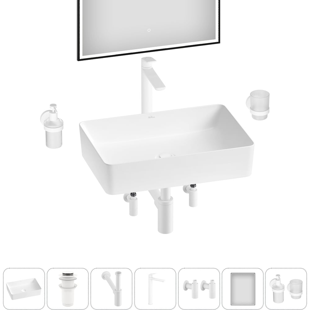 Изображение товара Набор Wellsee 7 в 1 FreeDom 2.0 накладная раковина 50x34 см