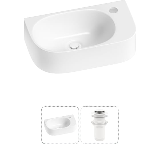 Изображение товара Комплект 2 в 1 Wellsee Lavinia Boho Bathroom Sink накладная/подвесная раковина 40x22 см 20216304R