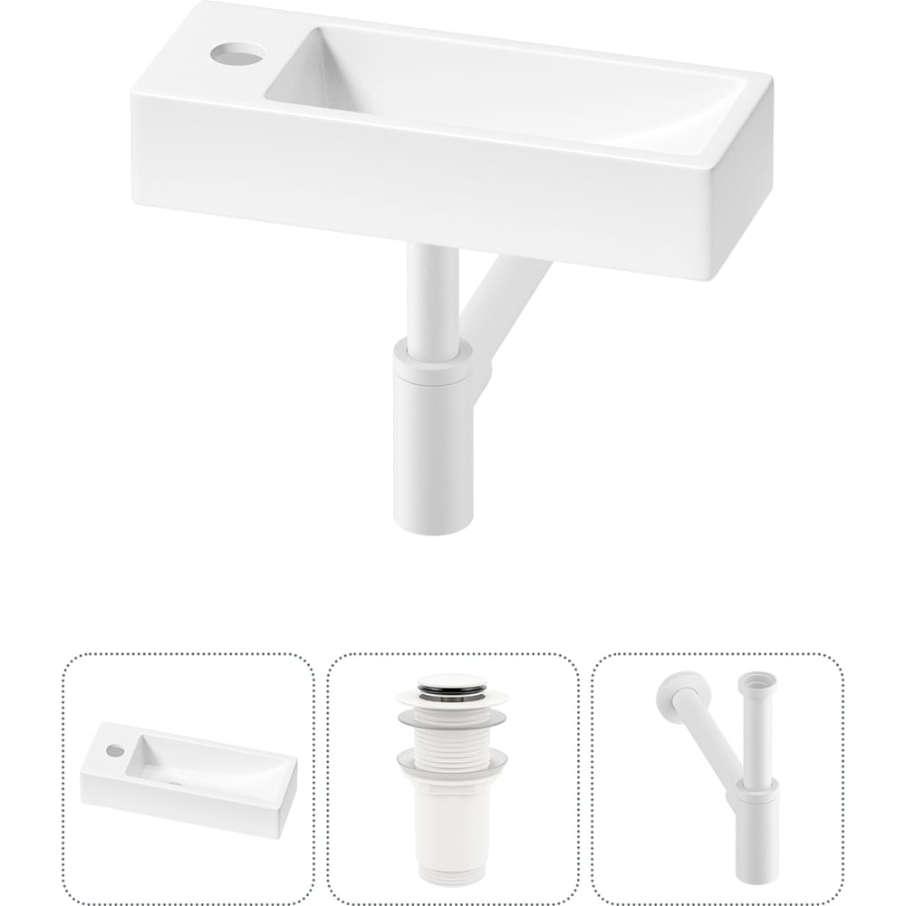 Изображение товара Накладная раковина для ванной комнаты 38x14 см белая фарфор стиль современный