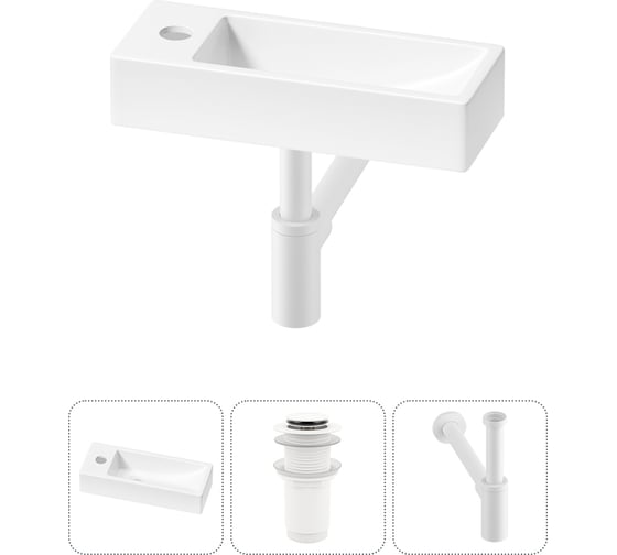 Изображение товара Комплект 3 в 1 Wellsee Lavinia Boho Bathroom Sink накладная/подвесная раковина 38x14 см 20215916R