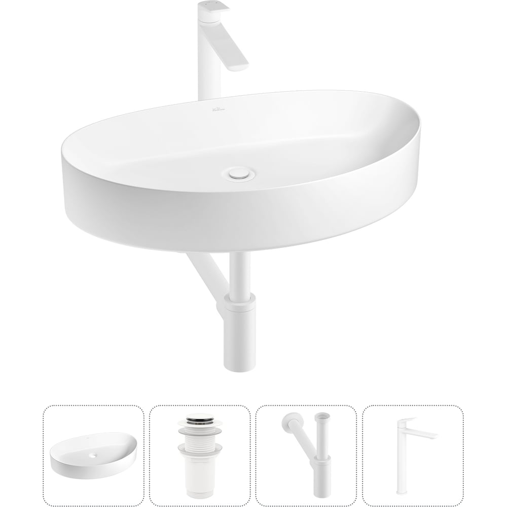 Изображение товара Набор Wellsee 4 в 1 Belle Spa 2.0 накладная раковина 64x40 см