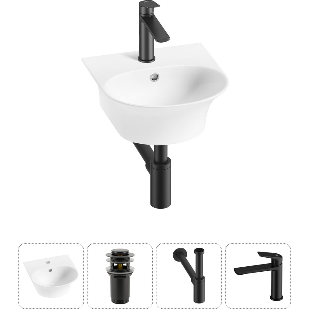 Изображение товара Накладная раковина Wellsee Lavinia Boho 34x36 см с аксессуарами