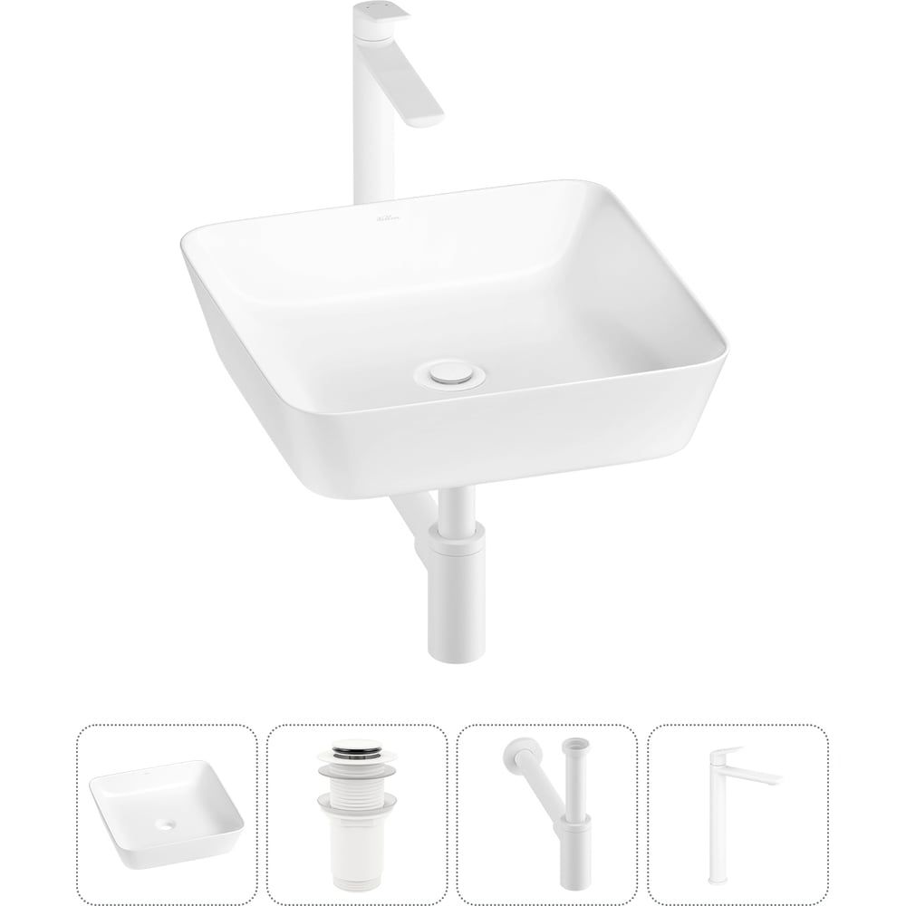 Изображение товара Набор Wellsee 4 в 1 Cromulent накладная раковина 44x44 см 318002000 20213557R