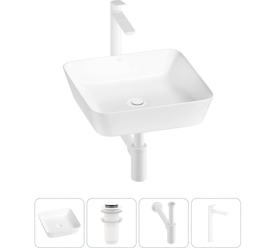 Изображение товара Набор Wellsee 4 в 1 Cromulent накладная раковина 44x44 см 318002000 20213557R